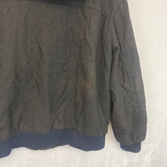 Steve Madden Mens Heavyweight Wool Jacket XL Black Zip & Toggle Coat Y2K Style - Picture 15 of 16